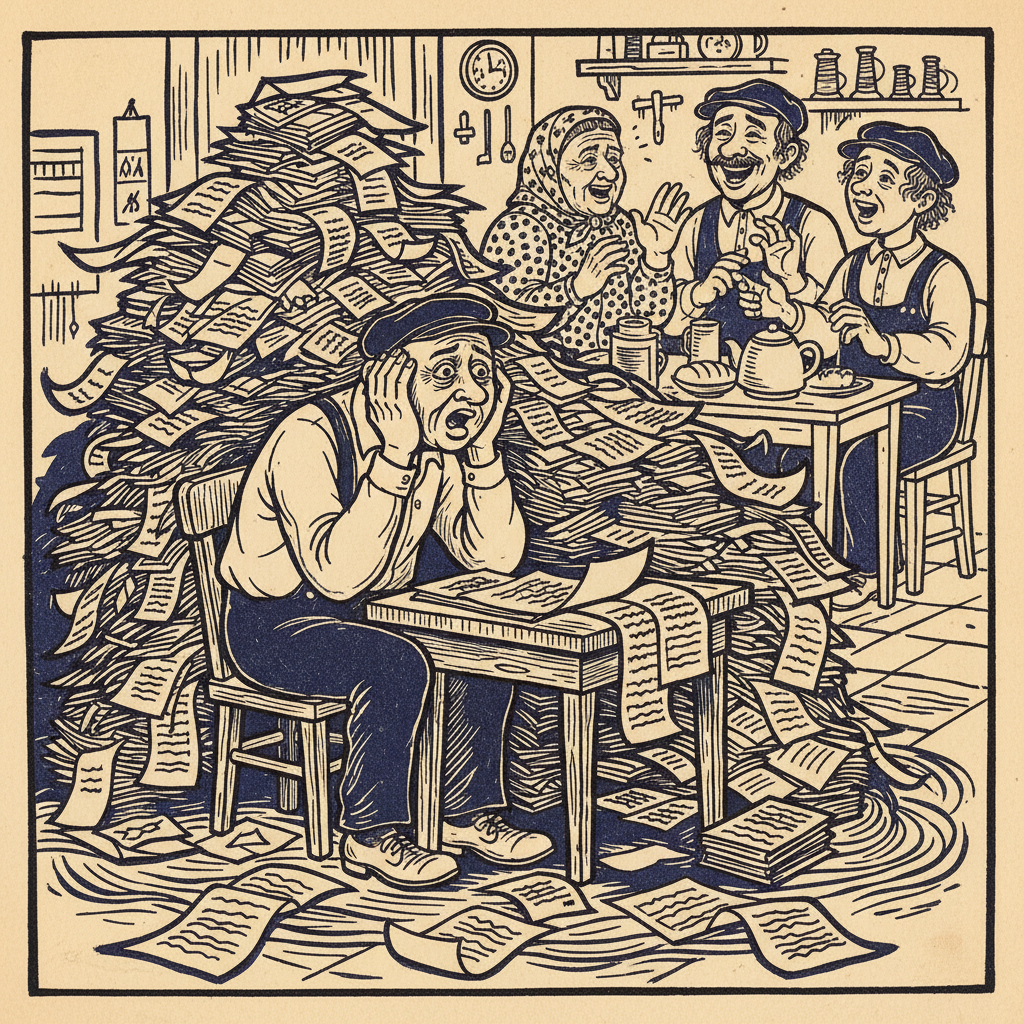 Illustration for the Yiddish word tsore