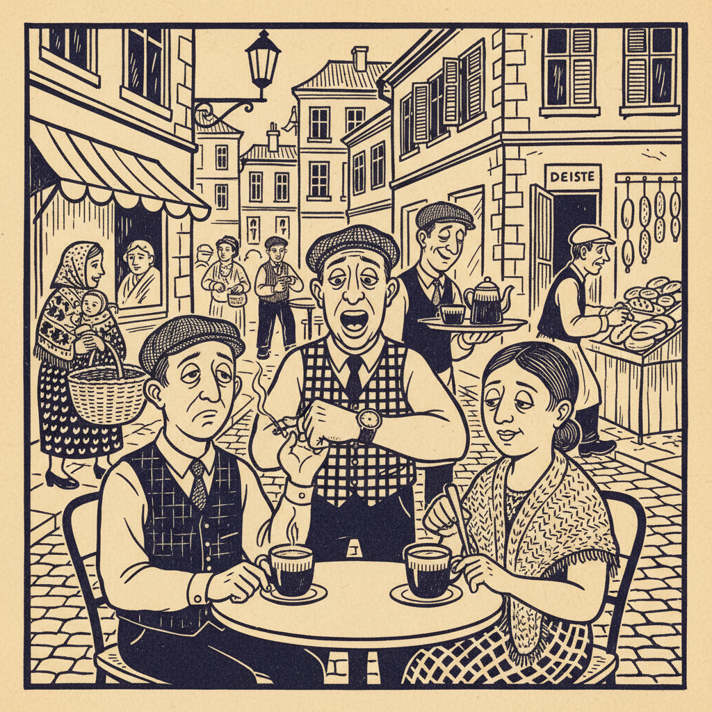 Illustration for the Yiddish word shvitser