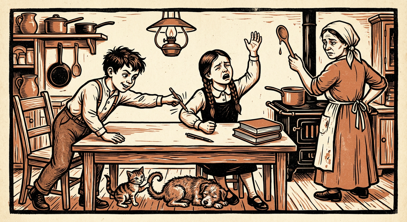 Illustration for the Yiddish word tshepen